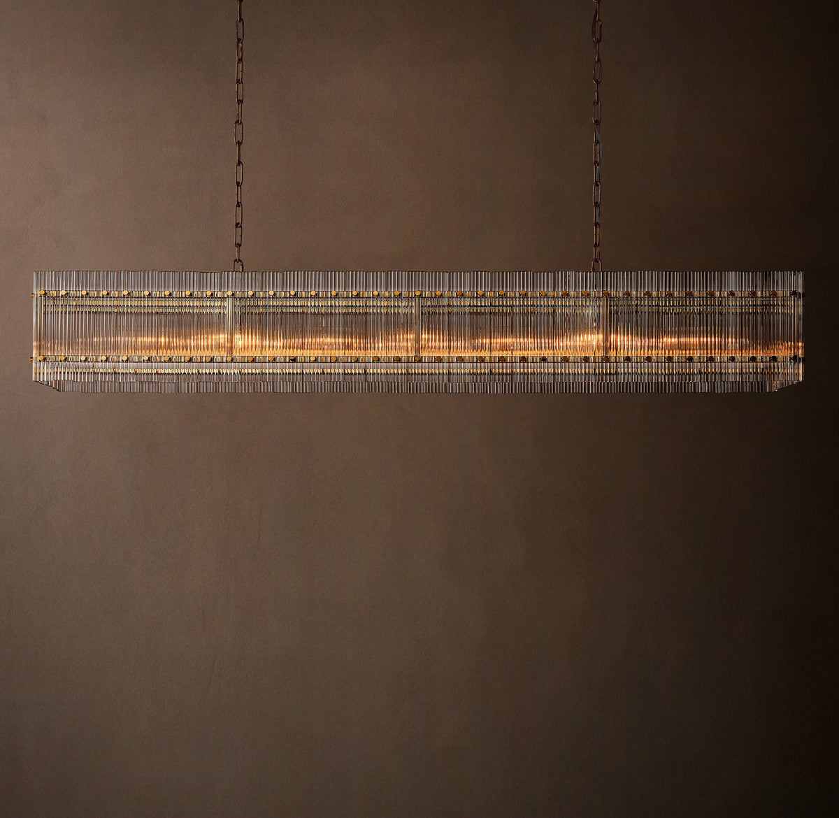 Sculptural San Marco Glass Linear Chandelier — view 1