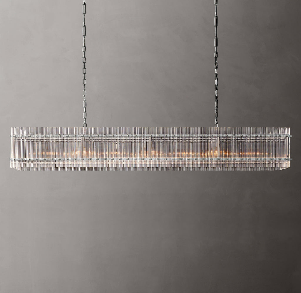 Sculptural San Marco Glass Linear Chandelier — view 4