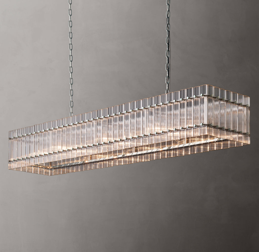 Sculptural San Marco Glass Linear Chandelier — view 5