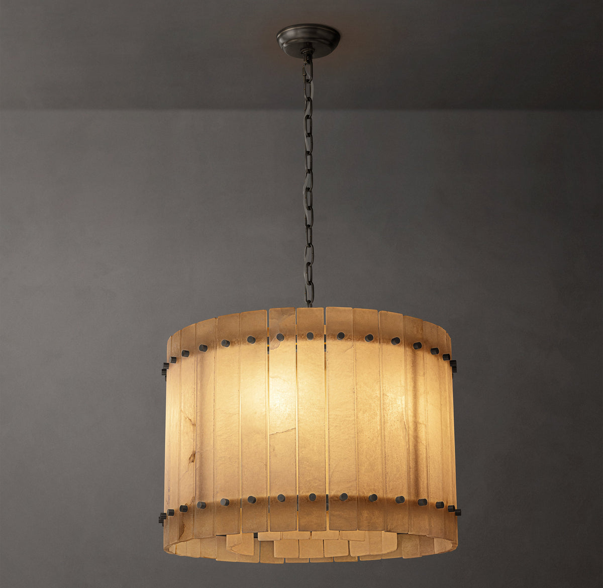 Sculptural San Marco Alabaster Round Chandelier — view 1