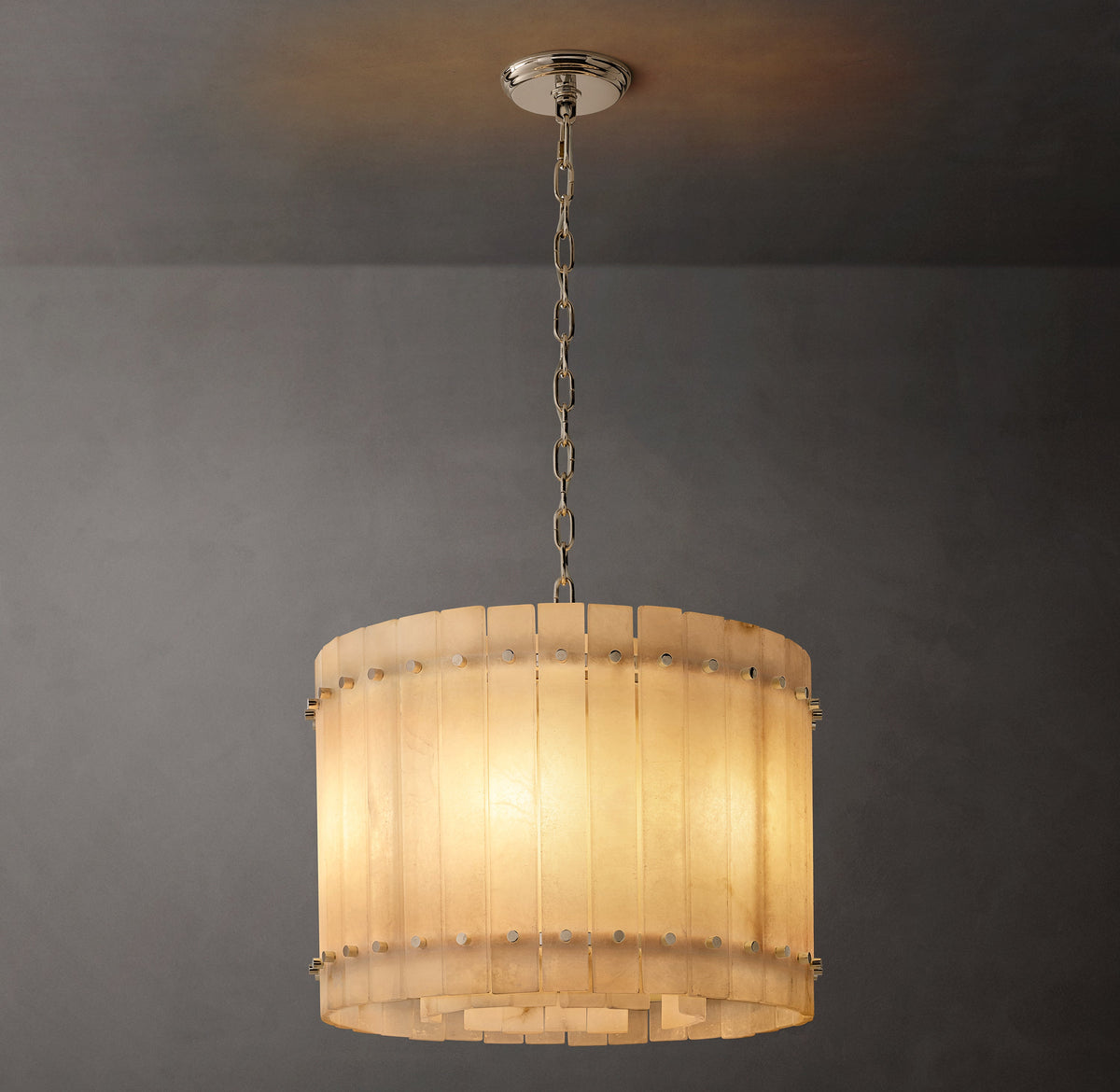 Sculptural San Marco Alabaster Round Chandelier — view 1