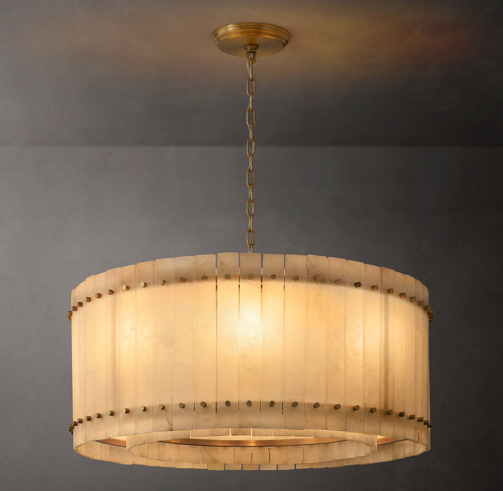 Sculptural San Marco Alabaster Round Chandelier — view 1