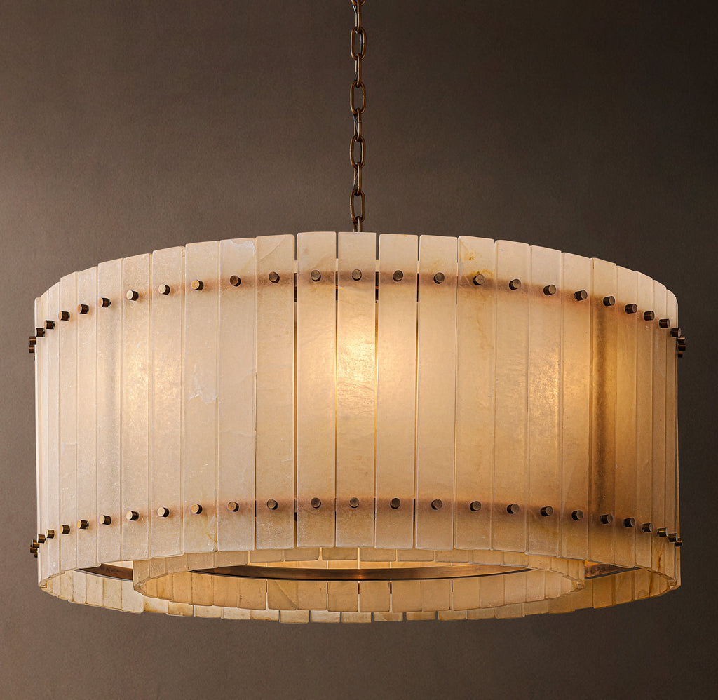 Sculptural San Marco Alabaster Round Chandelier — view 3