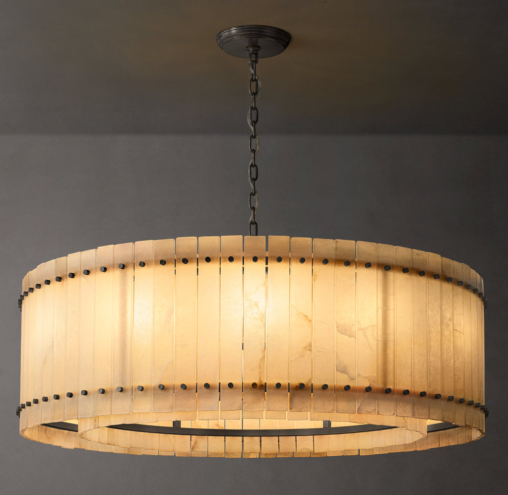 Sculptural San Marco Alabaster Round Chandelier — view 1
