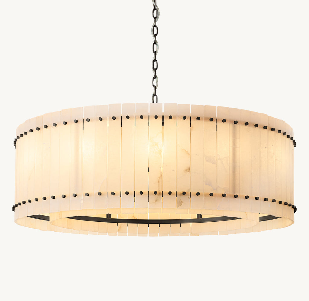 Sculptural San Marco Alabaster Round Chandelier — view 2