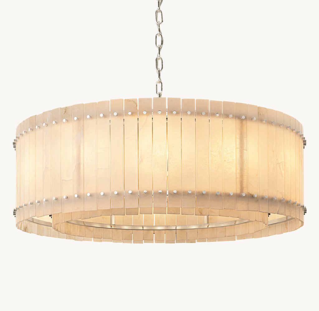 Sculptural San Marco Alabaster Round Chandelier — view 2