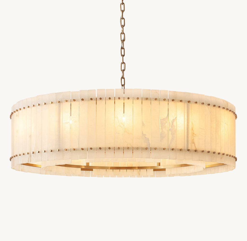 Sculptural San Marco Alabaster Round Chandelier — view 2