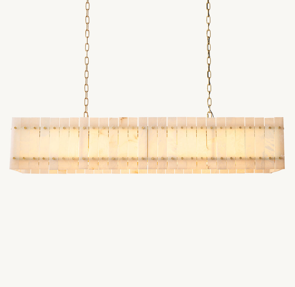 Sculptural San Marco Alabaster Linear Chandelier – 54" — view 2