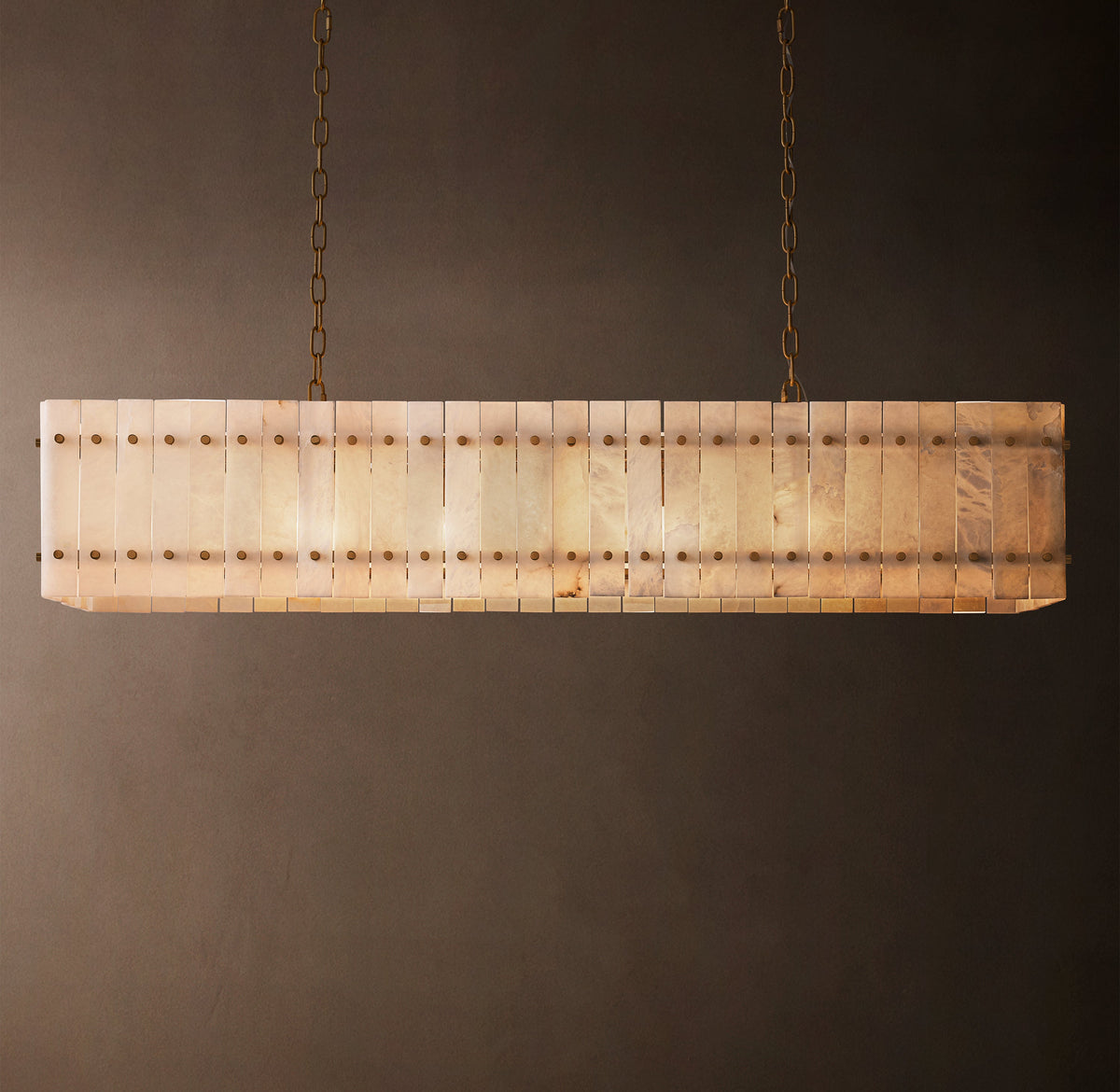 Sculptural San Marco Alabaster Linear Chandelier – 54" — view 3
