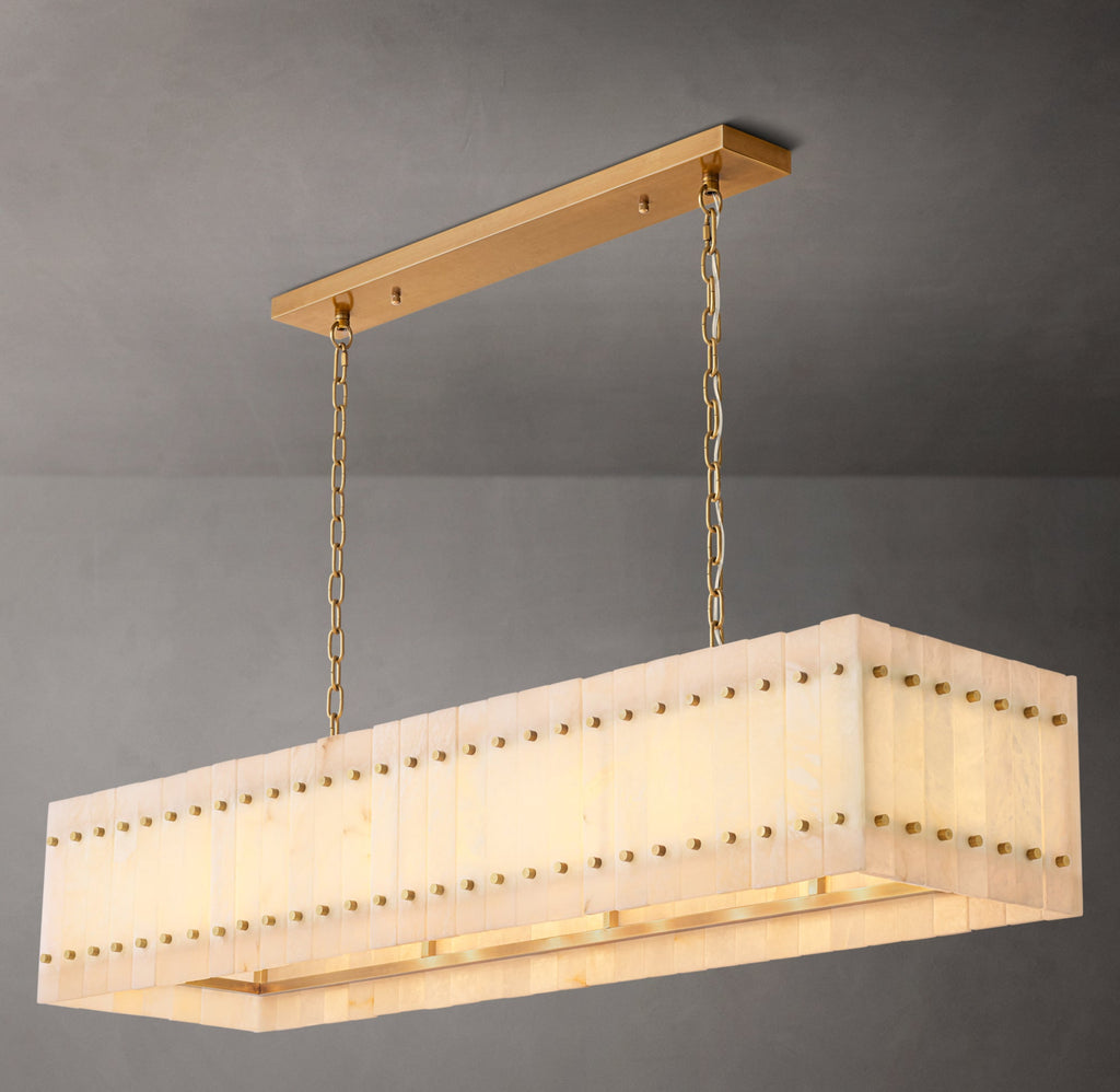 Sculptural San Marco Alabaster Linear Chandelier – 54" — view 4