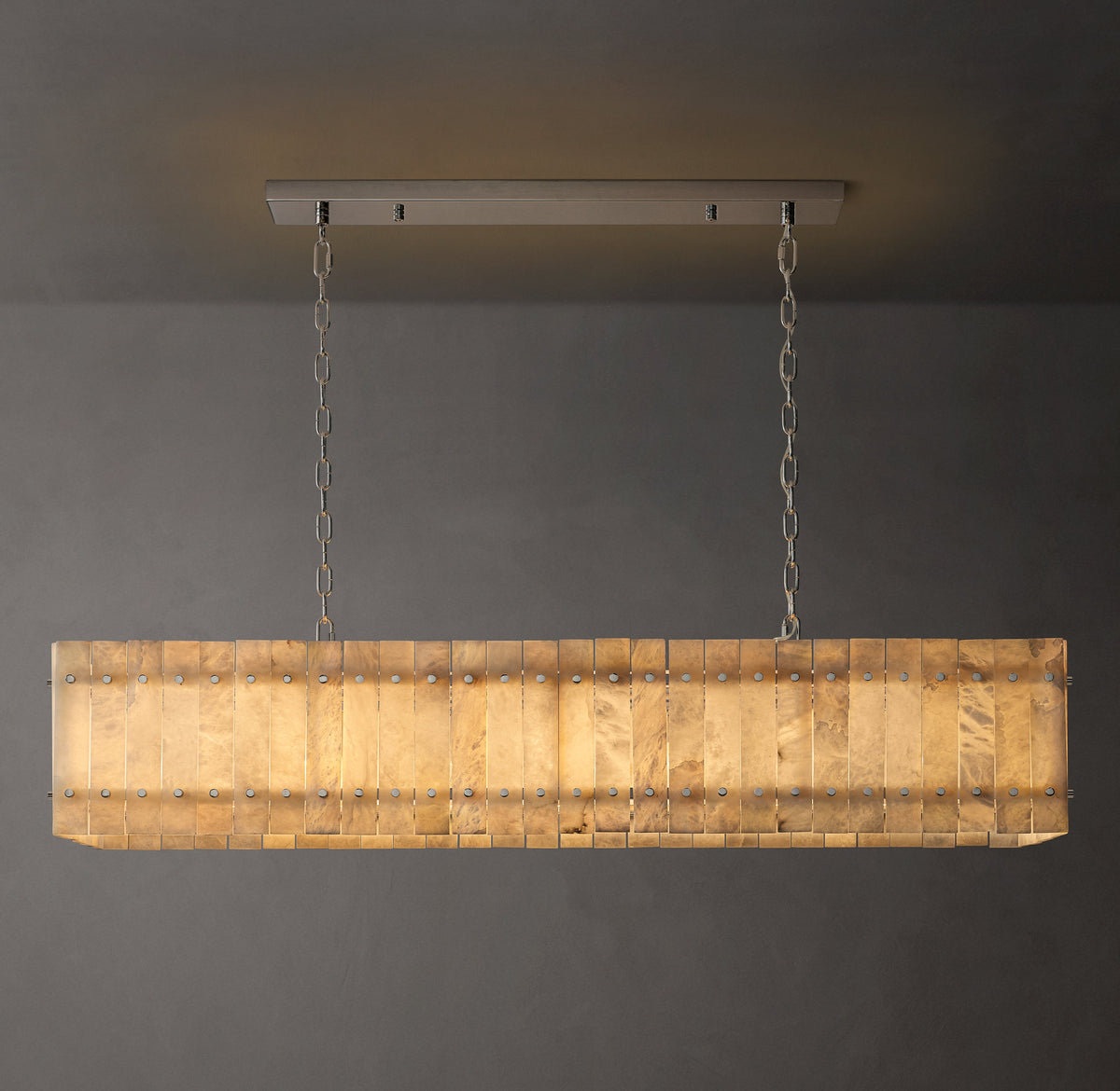 Sculptural San Marco Alabaster Linear Chandelier – 54" — view 1