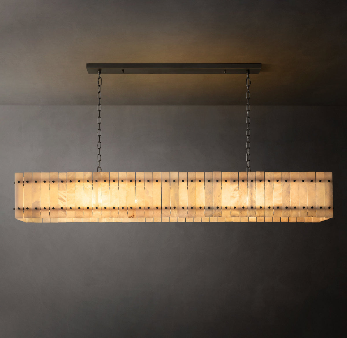 Sculptural San Marco Alabaster Linear Chandelier – 72" — view 1