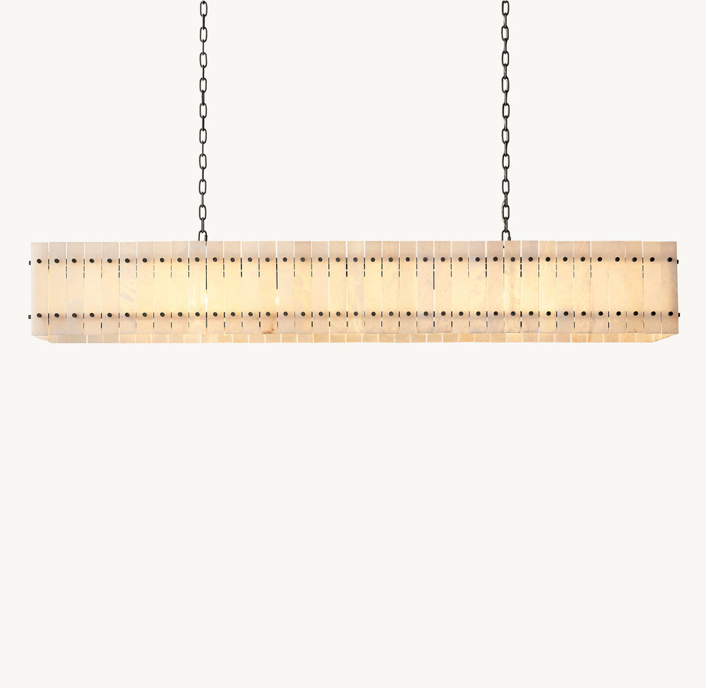 Sculptural San Marco Alabaster Linear Chandelier – 72" — view 2