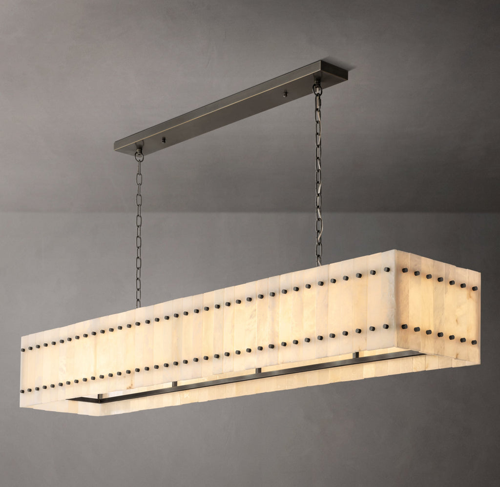 Sculptural San Marco Alabaster Linear Chandelier – 72" — view 4