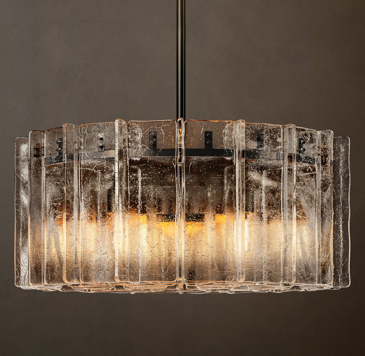 Signature Lattice Clear Glass Round Chandelier – 37" — view 3
