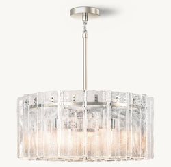 Signature Lattice Clear Glass Round Chandelier – 37"
