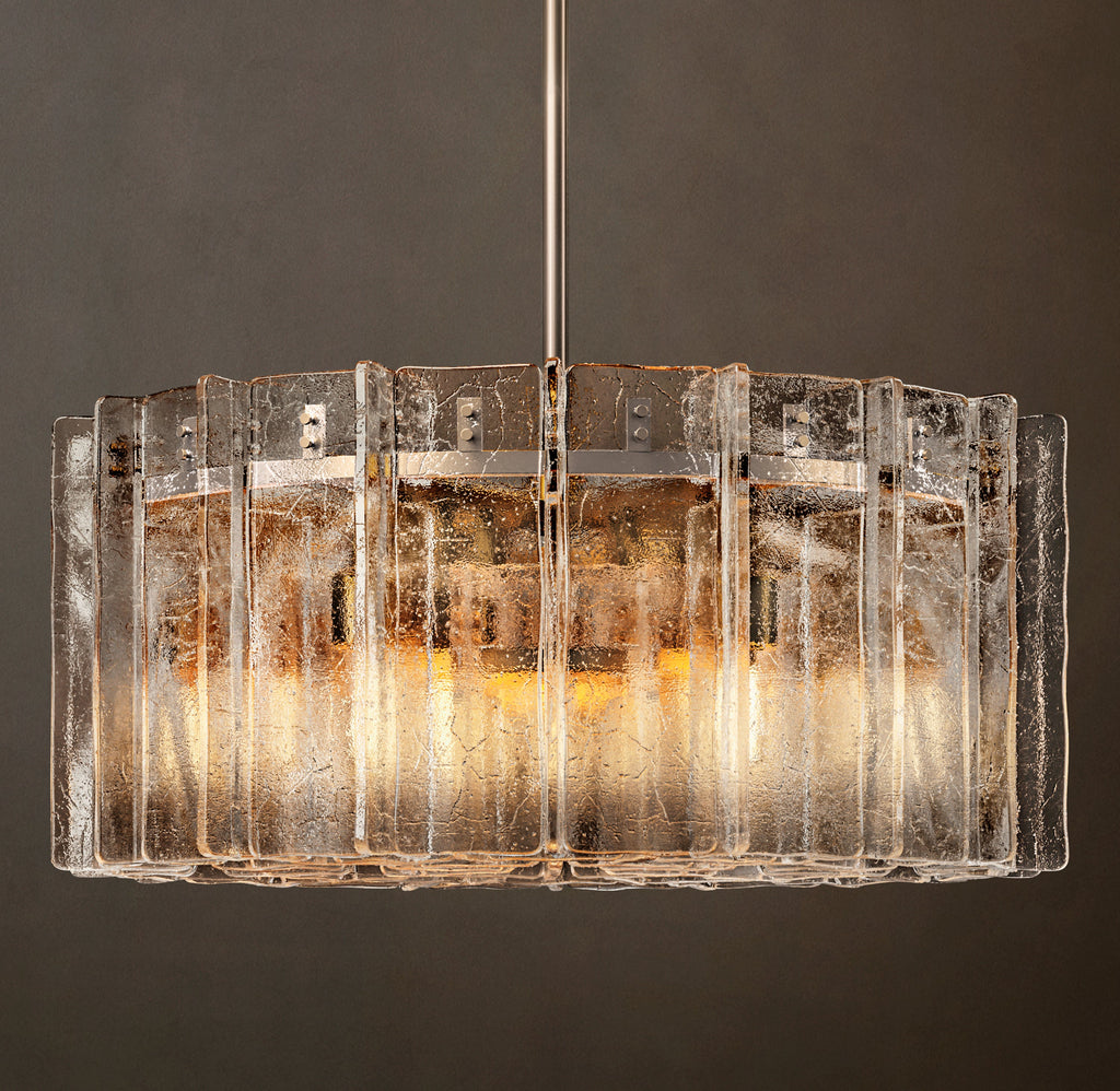 Signature Lattice Clear Glass Round Chandelier – 37" — view 2