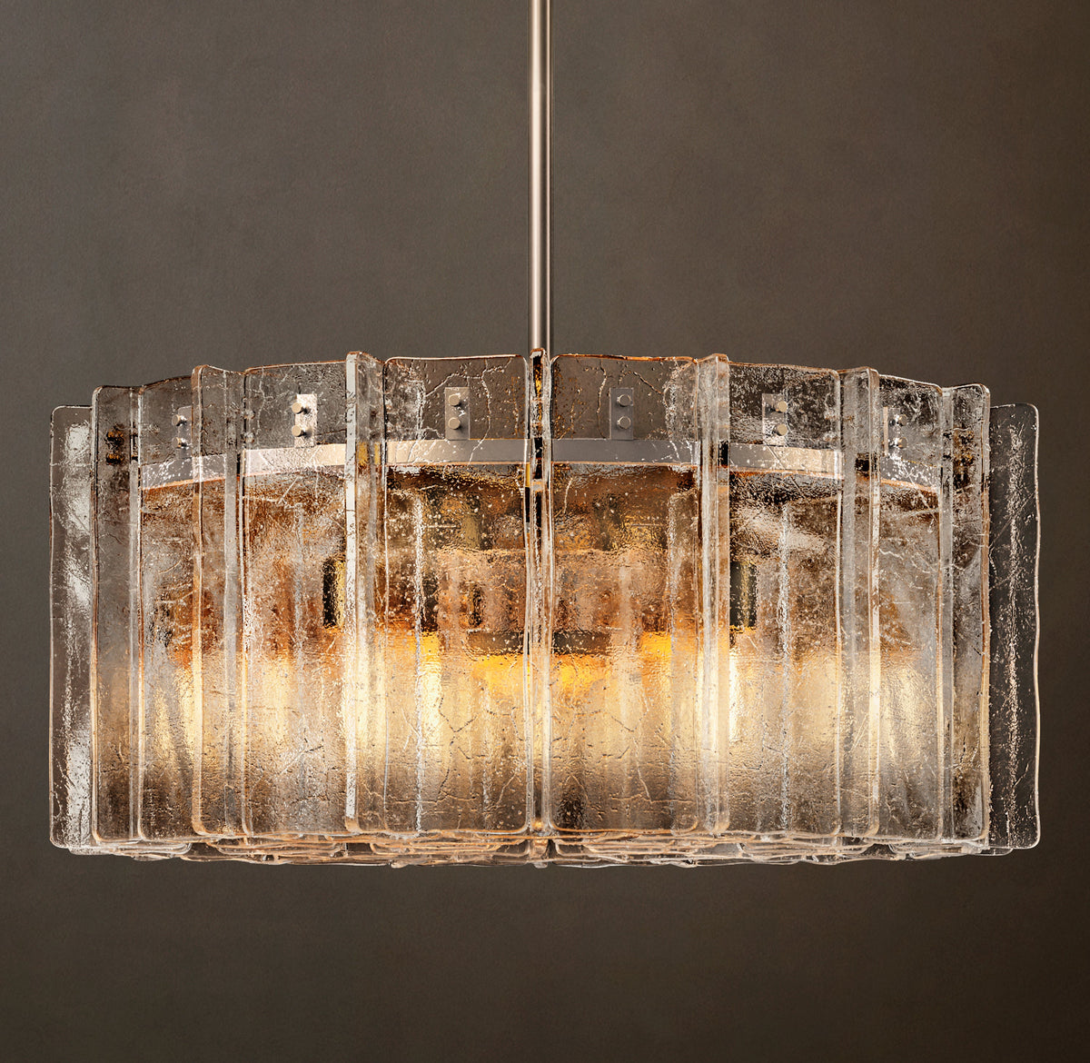 Signature Lattice Clear Glass Round Chandelier – 37" — view 2