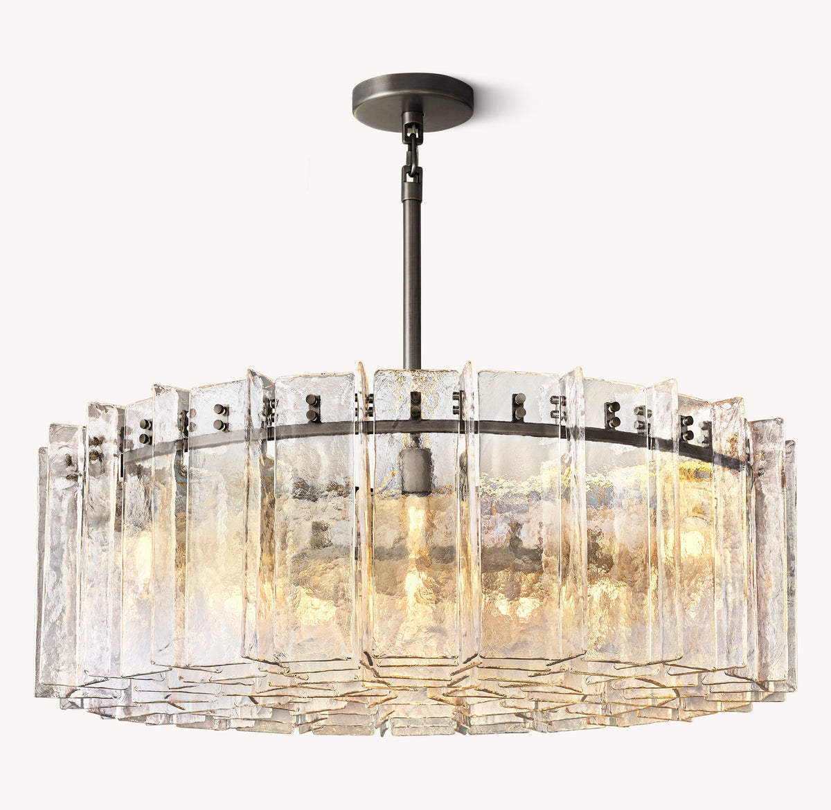 Signature Lattice Clear Glass Round Chandelier – 48" — view 2