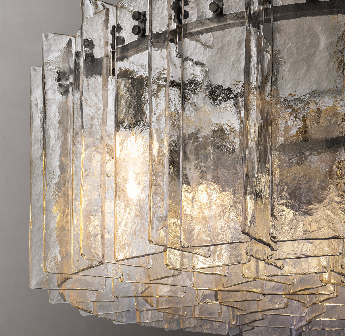 Signature Lattice Clear Glass Round Chandelier – 48" — view 3
