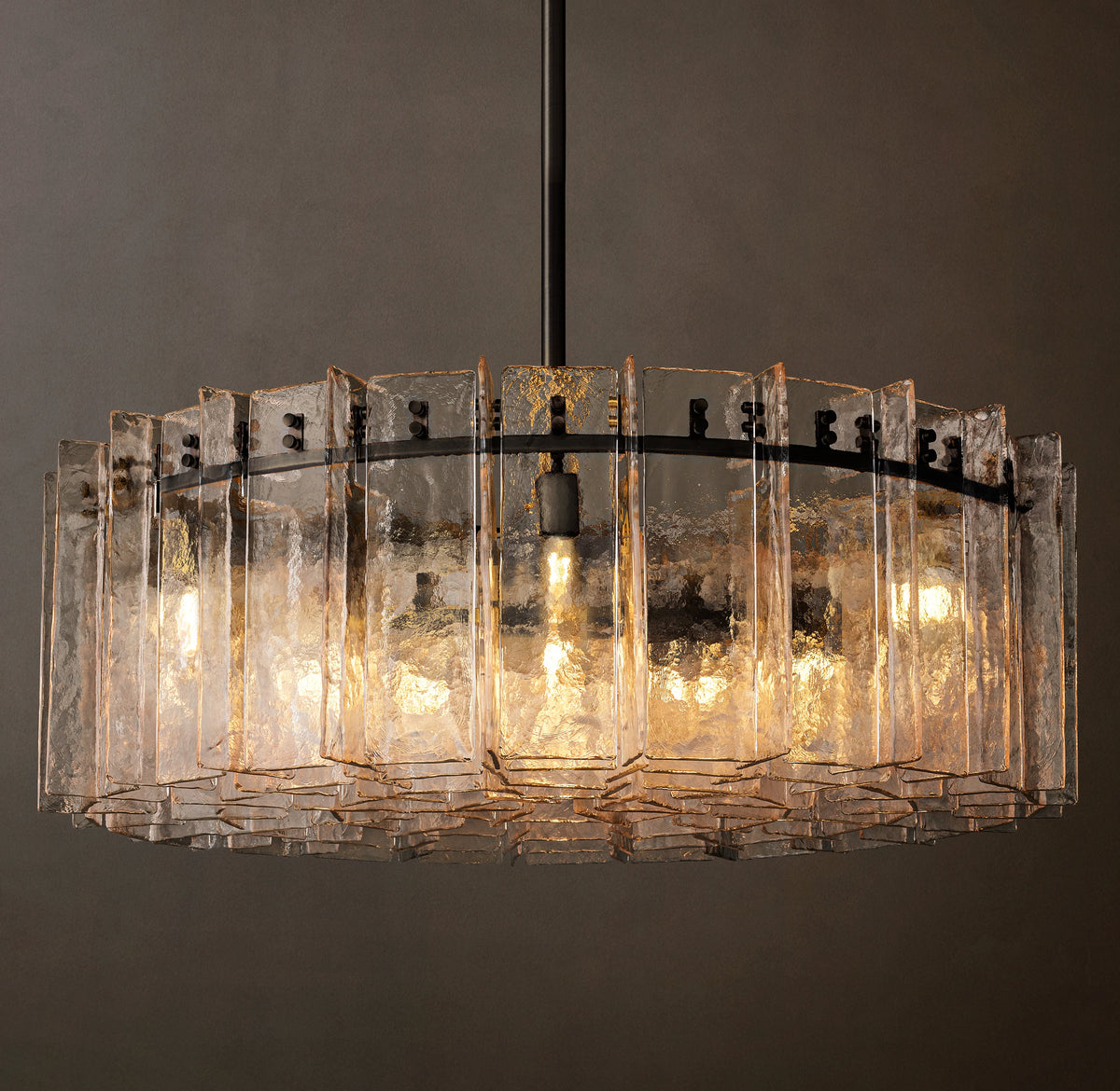 Signature Lattice Clear Glass Round Chandelier – 48" — view 4