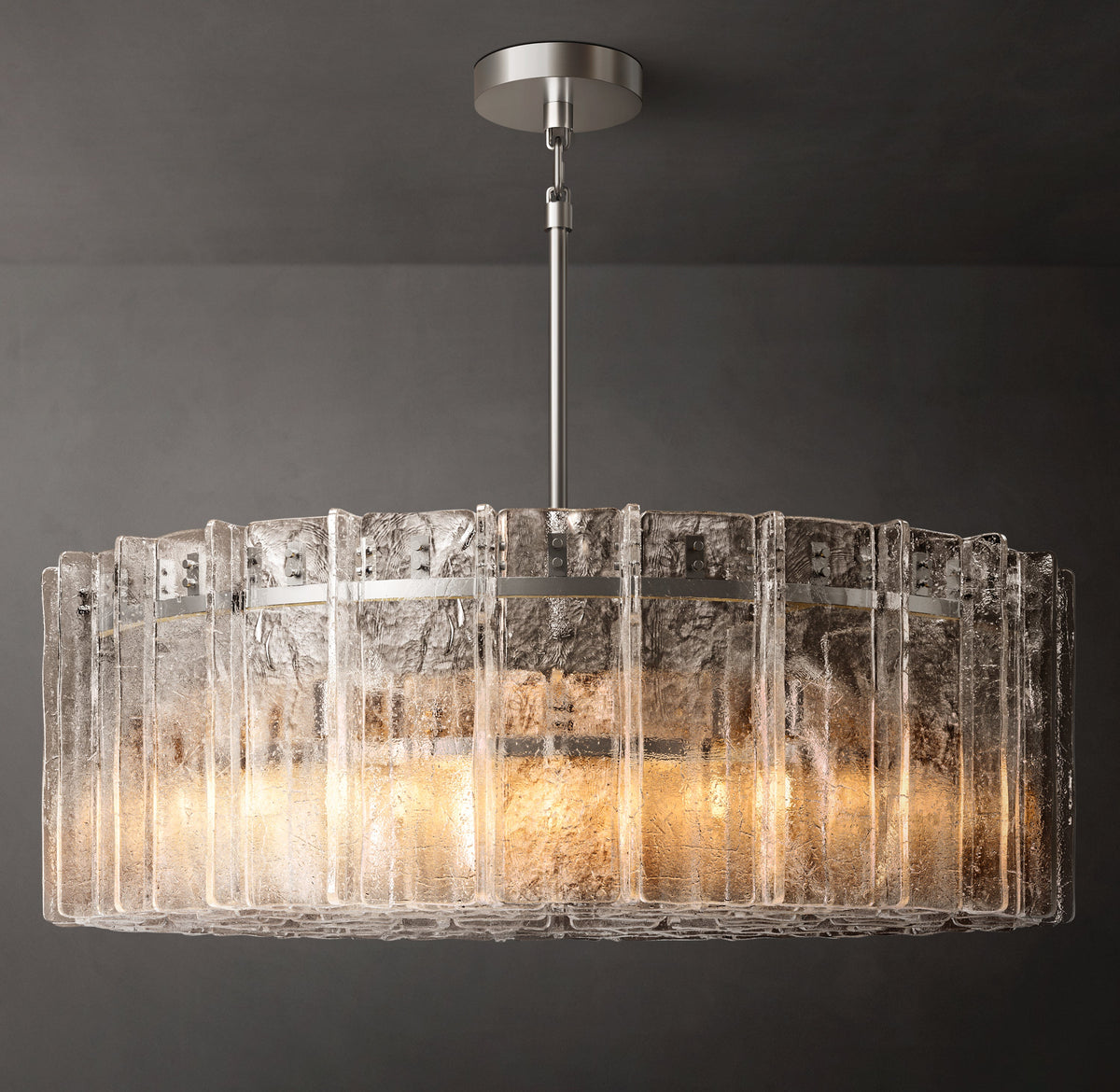 Signature Lattice Clear Glass Round Chandelier – 48" — view 1