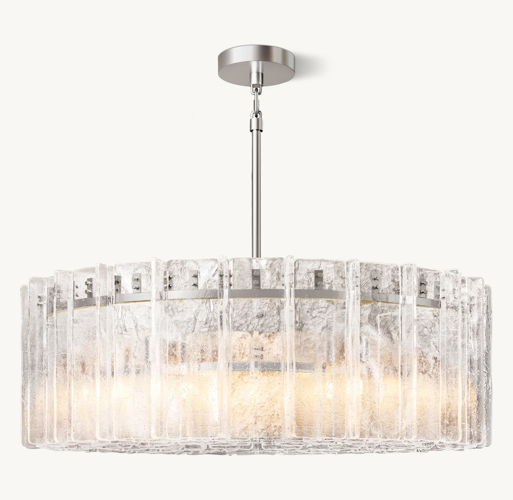Signature Lattice Clear Glass Round Chandelier – 48" — view 2