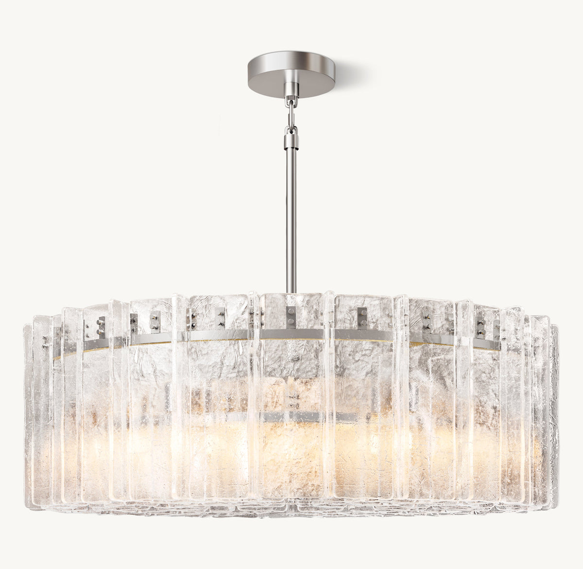 Signature Lattice Clear Glass Round Chandelier – 48" — view 2