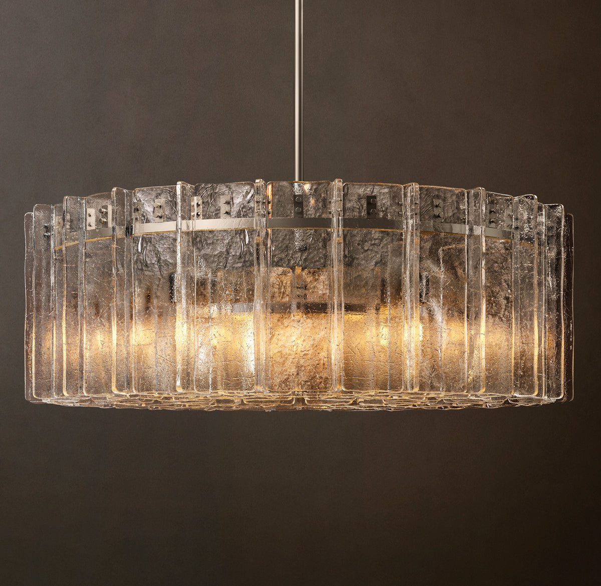 Signature Lattice Clear Glass Round Chandelier – 48" — view 3