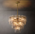 Signature Lattice Clear Glass Tiered Round Chandelier – 36" — view 1