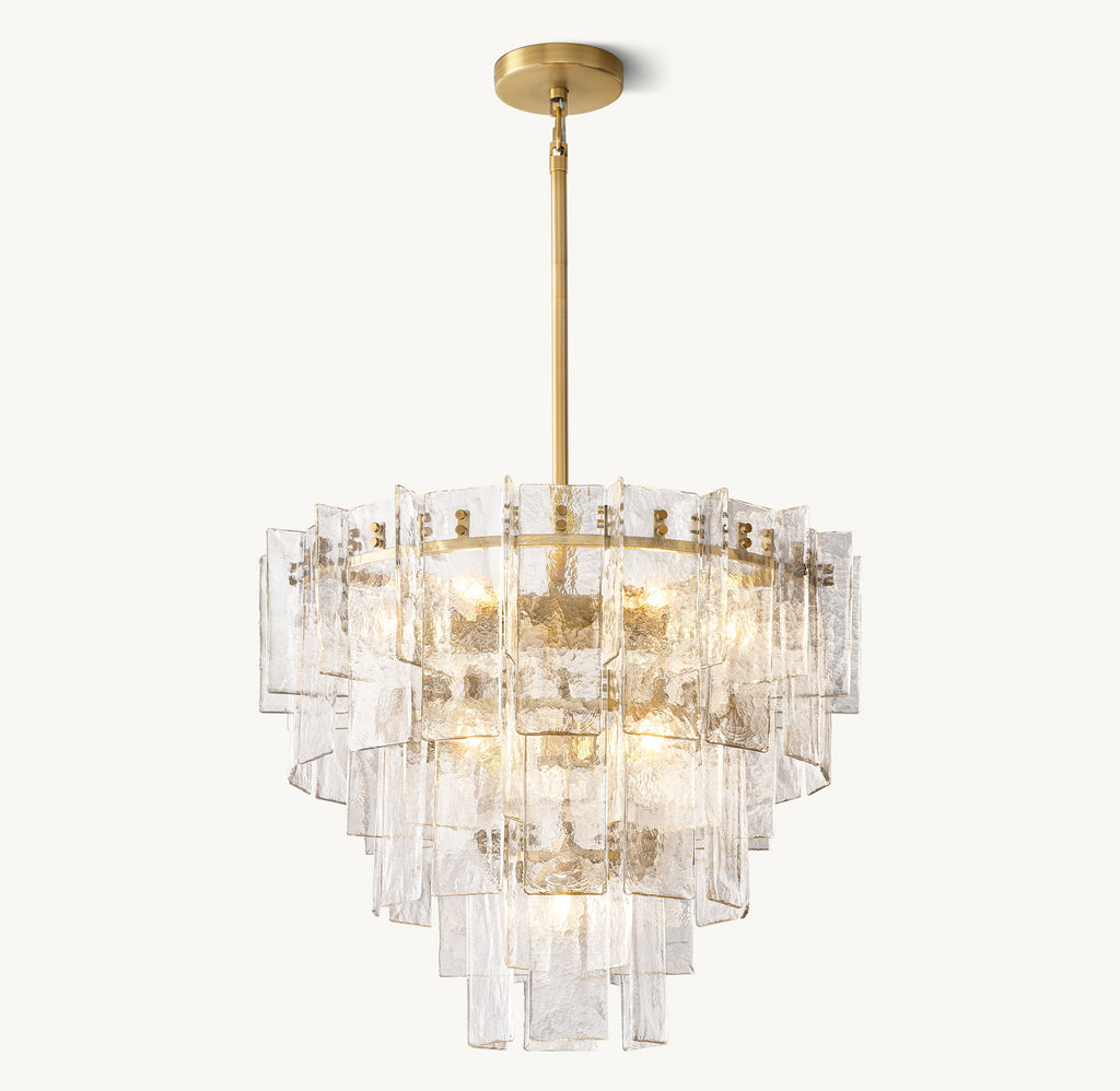 Signature Lattice Clear Glass Tiered Round Chandelier – 36" — view 2