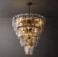 Signature Lattice Clear Glass Tiered Round Chandelier – 47" — view 1