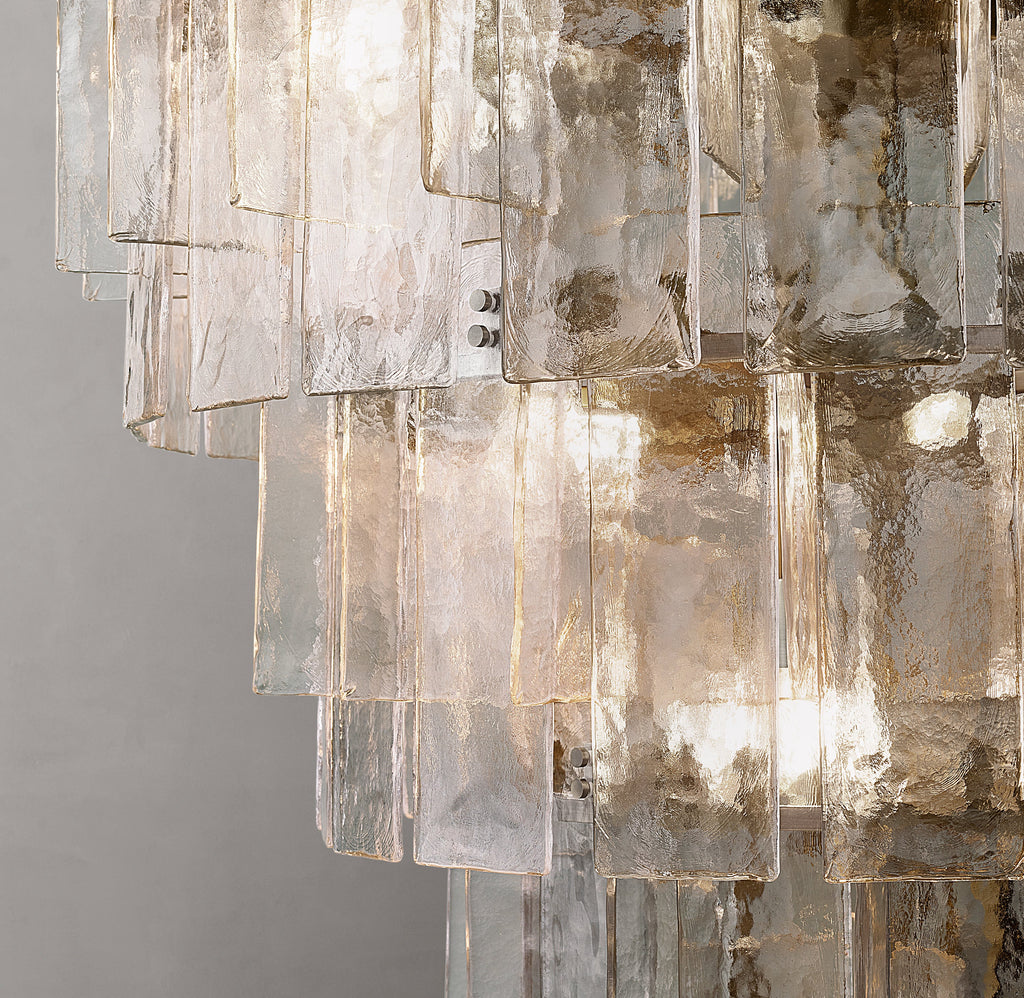 Signature Lattice Clear Glass Tiered Round Chandelier – 47" — view 3