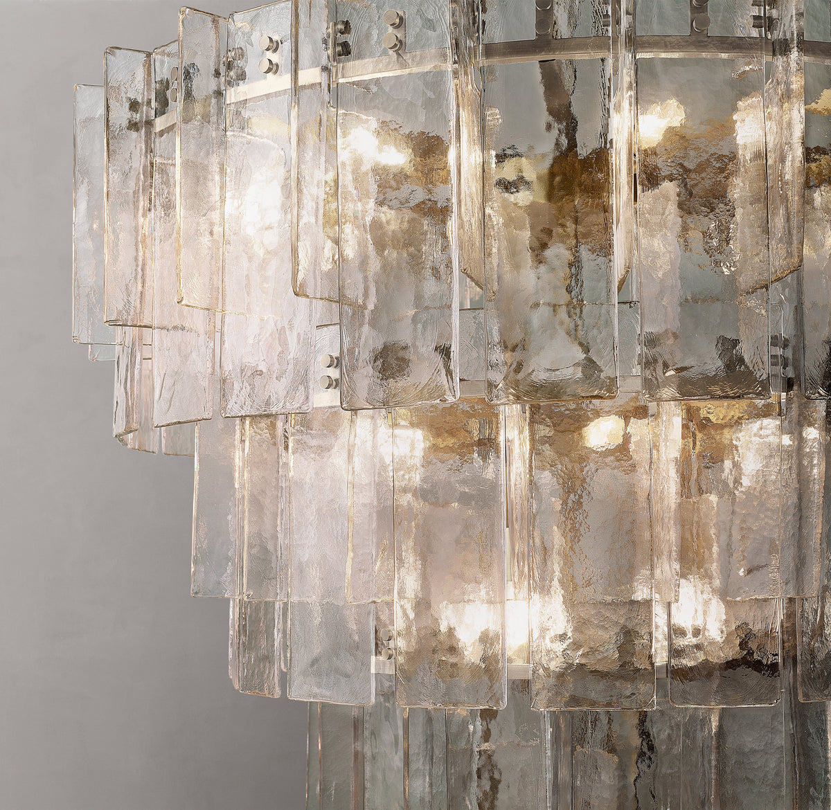 Signature Lattice Clear Glass Tiered Round Chandelier – 47" — view 3