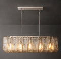 Signature Lattice Clear Glass Rectangular Chandelier – 49" — view 1