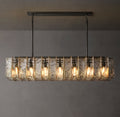 Signature Lattice Clear Glass Rectangular Chandelier – 67" — view 1
