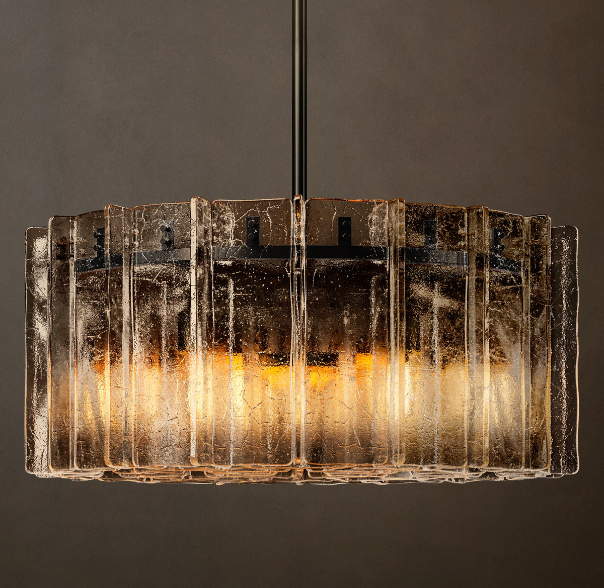 Signature Lattice Smoke Glass Round Chandelier – 37" — view 3