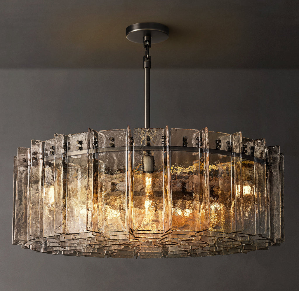 Signature Lattice Smoke Glass Round Chandelier – 48" — view 1
