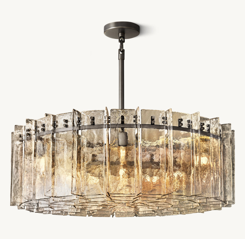 Signature Lattice Smoke Glass Round Chandelier – 48" — view 2