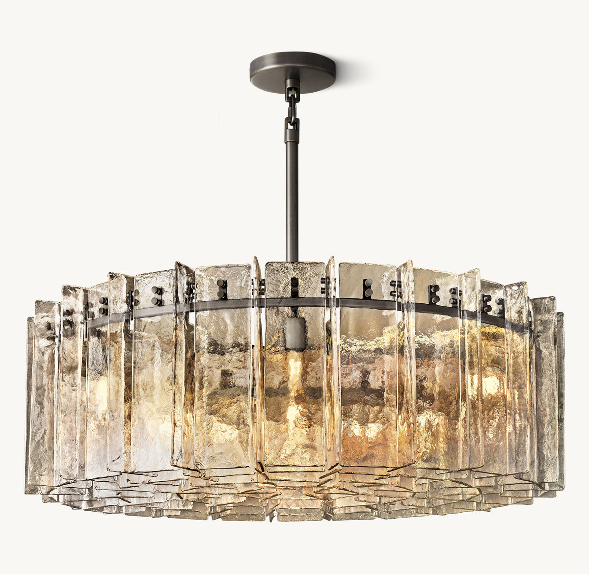 Signature Lattice Smoke Glass Round Chandelier – 48" — view 2