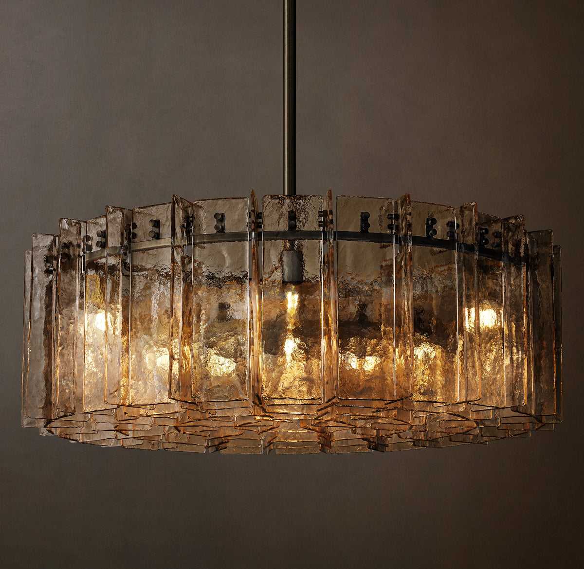 Signature Lattice Smoke Glass Round Chandelier – 48" — view 4