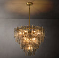 Signature Lattice Smoke Glass Tiered Round Chandelier – 36" — view 1