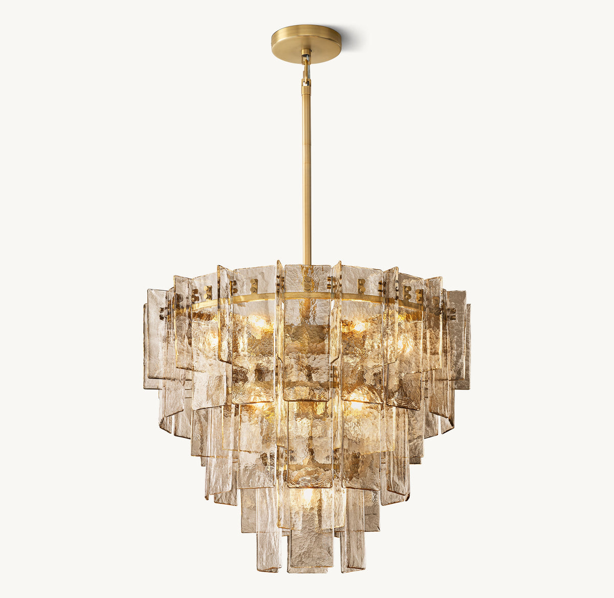 Signature Lattice Smoke Glass Tiered Round Chandelier – 36" — view 2