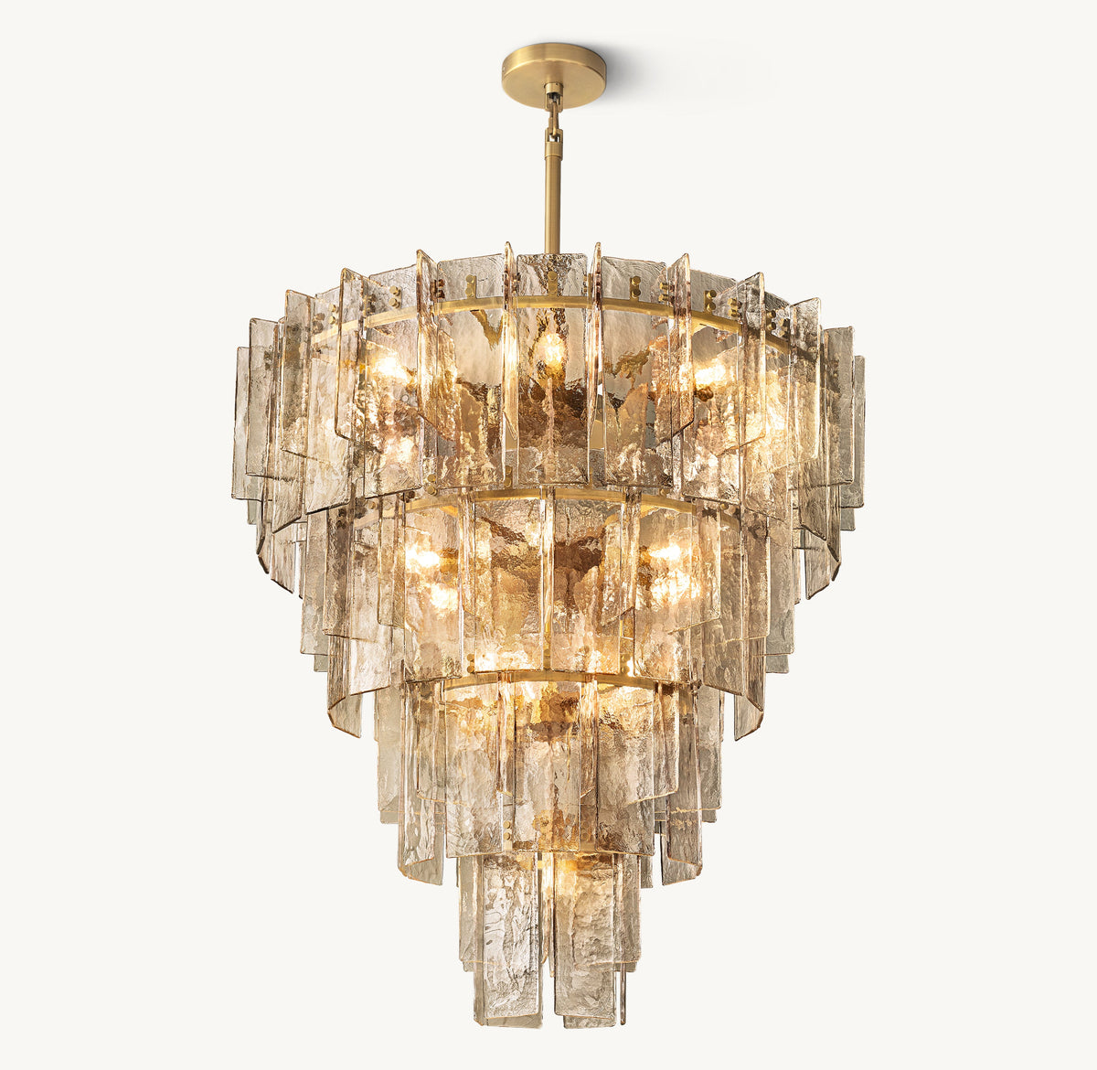 Signature Lattice Smoke Glass Tiered Round Chandelier – 47" — view 1