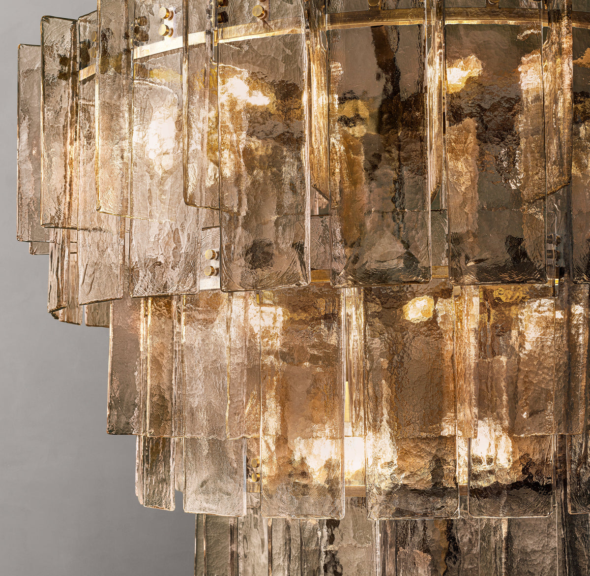 Signature Lattice Smoke Glass Tiered Round Chandelier – 47" — view 3