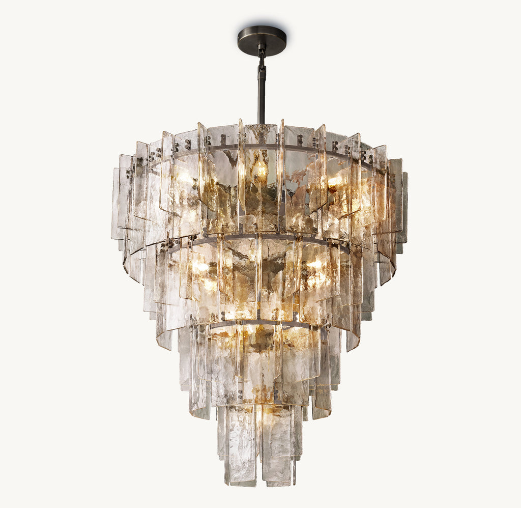 Signature Lattice Smoke Glass Tiered Chandelier — view 2