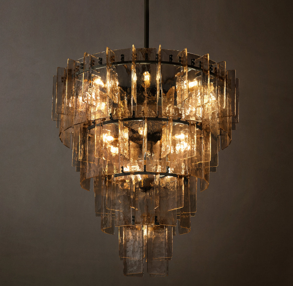 Signature Lattice Smoke Glass Tiered Chandelier — view 4