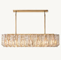 Signature Lattice Smoke Glass Rectangular Chandelier – 67" — view 1