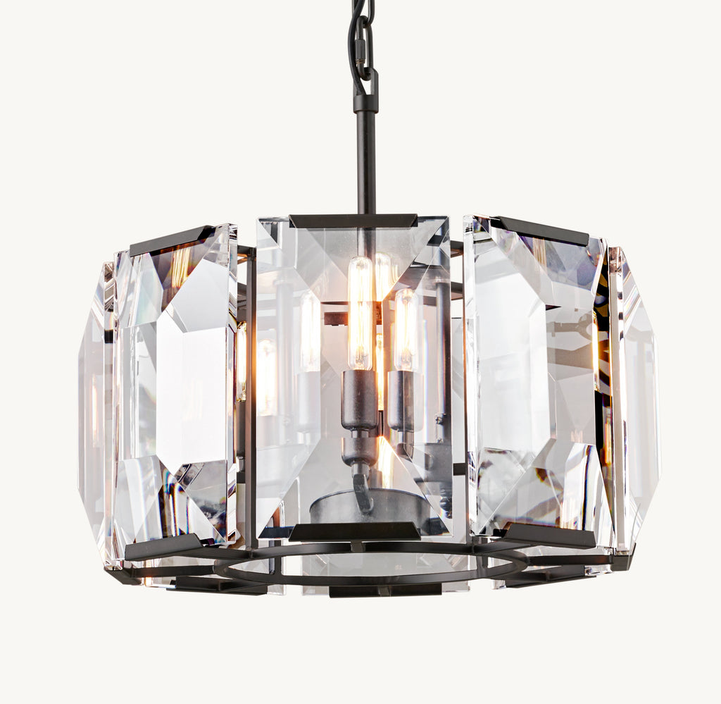 Signature Harlow Crystal Round Chandelier – 19" Iron — view 2