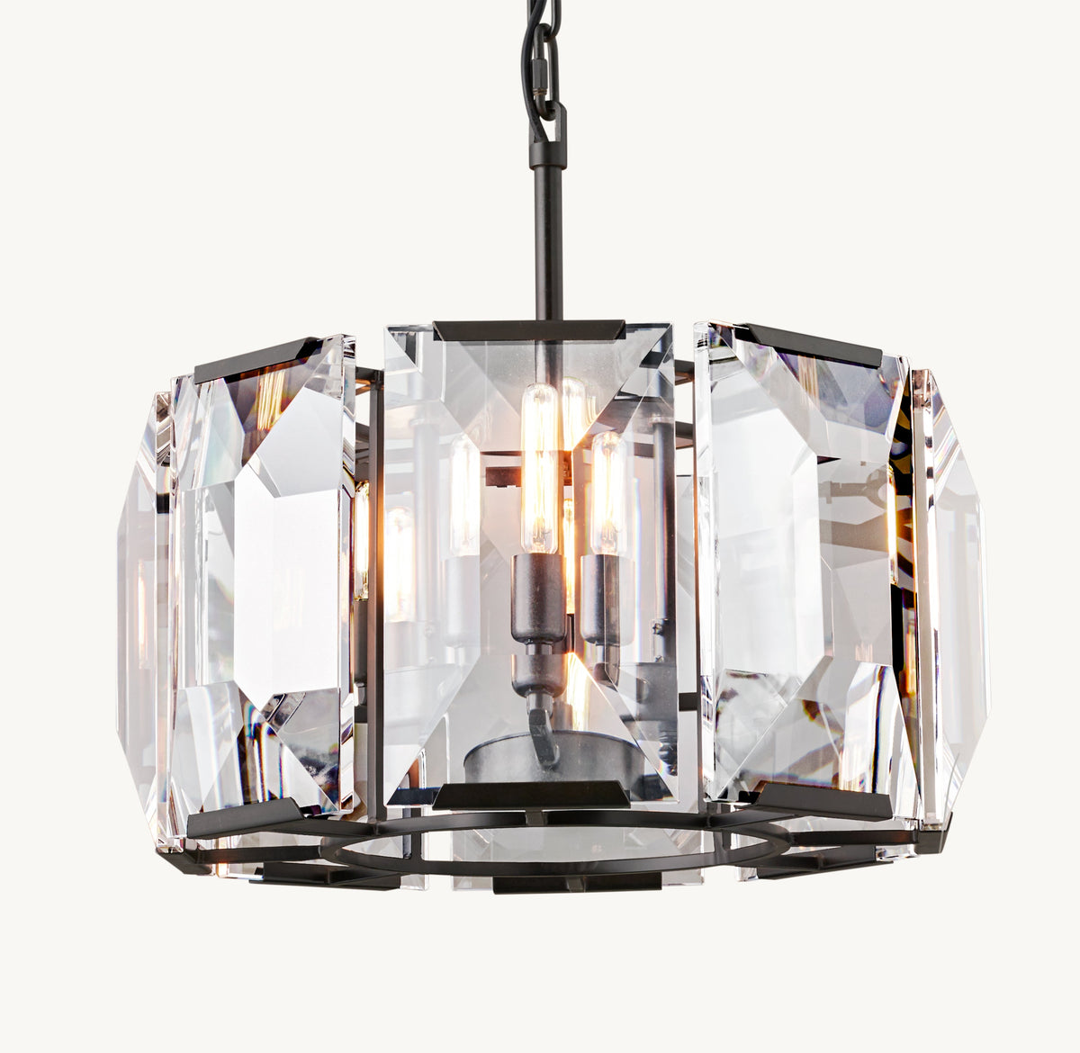Signature Harlow Crystal Round Chandelier – 19" Iron — view 2